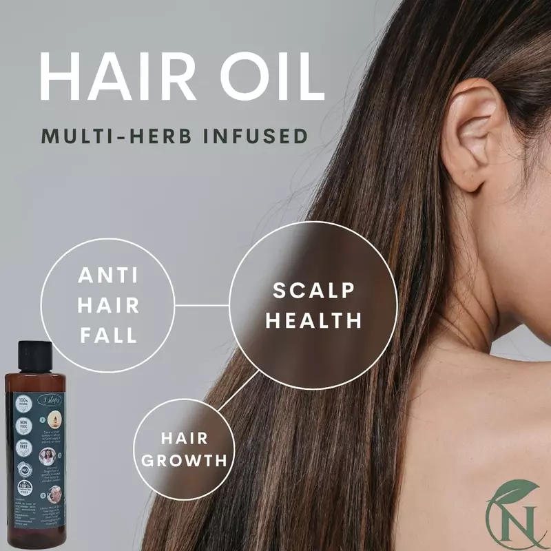 Multi-Herb Infused Hair Oil – Natural Blend for Hair Growth & Scalp Nourishment