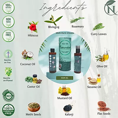 Multi-Herb Infused Hair Oil – Natural Blend for Hair Growth & Scalp Nourishment