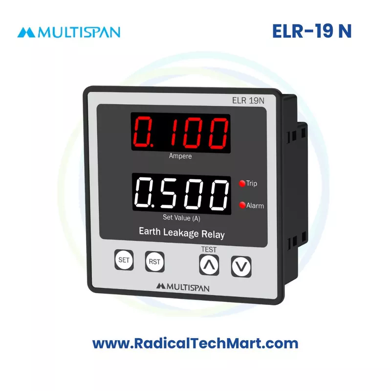Multispan ELR-19N Earth Leakage Relay | 30mA–30A | Panel Mount | LED Indication