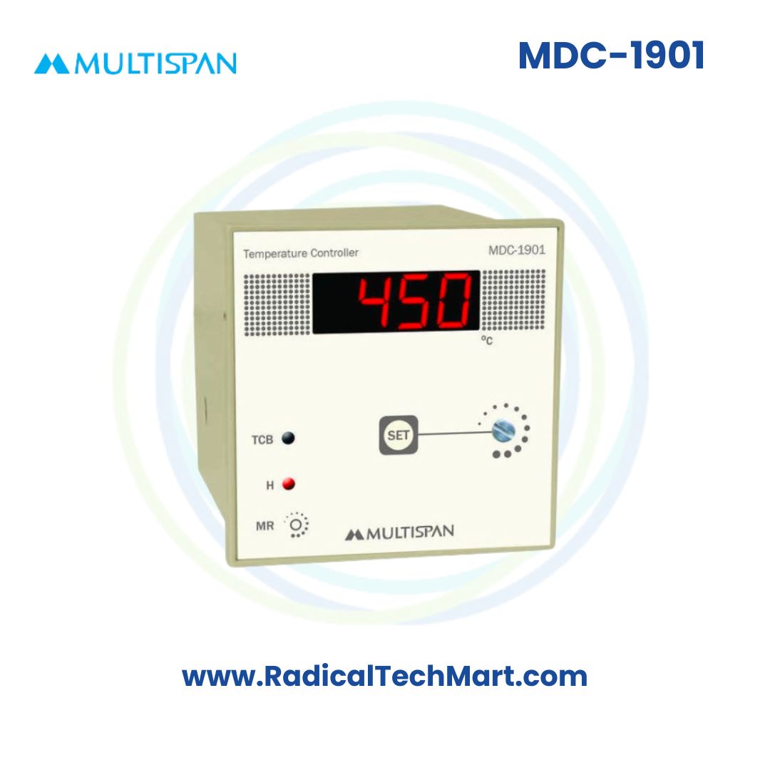 Multispan MDC Series Push-to-Set Temperature Controller | ON-OFF / TP | J/K/PT-100 Input | 1 Relay Output