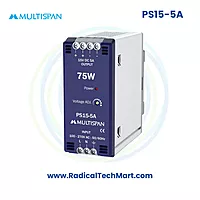 Multispan PS15 Series SMPS | 15V DC | 5A & 8A Output | DIN Rail | 75W Power Supply
