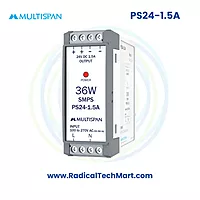 Multispan PS24 Series SMPS | 24V DC | 1A to 10A | 24W–240W | Plastic Body | DIN Rail Power Supply