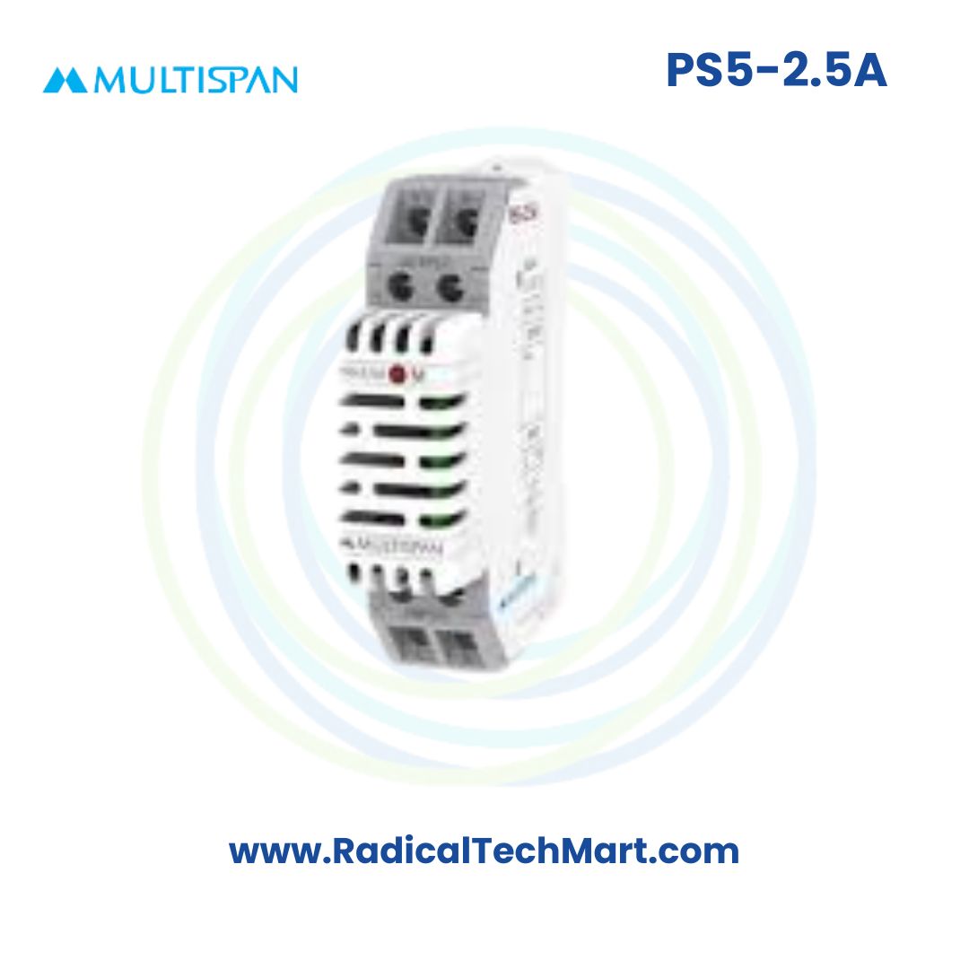 Multispan PS5-2.5A SMPS | 5V DC | 2.5A Output | 12.5W | DIN Rail | Compact Power Supply
