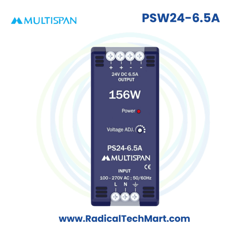 Multispan PSW Series SMPS | 24V & 12V DC | 3A to 6.5A | DIN Rail | Compact Industrial Power Supply