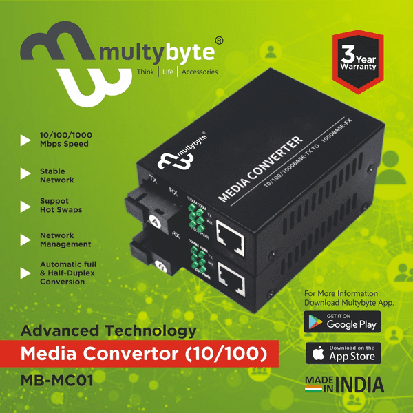 Multybyte Media Converter 10/100 Pair