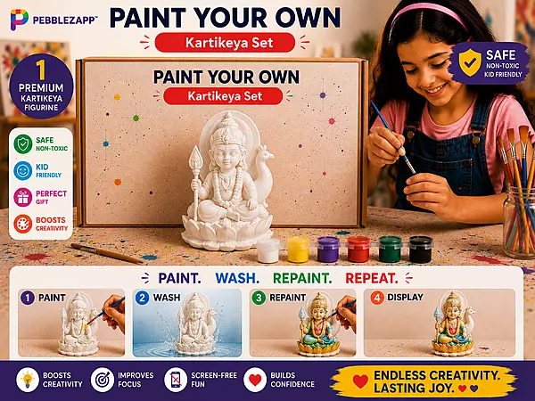 Reusable murugan / karthikeya statue DIY Painting Kit - Set of 1