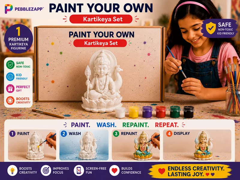 Reusable murugan / karthikeya statue  DIY Painting Kit - Set of 1
