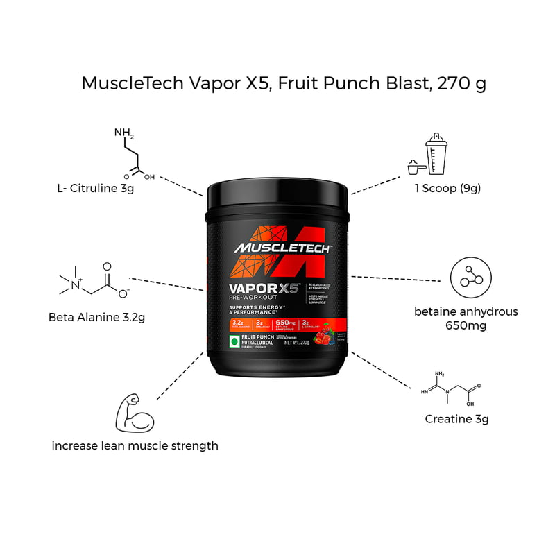 Muscletech Vapor X5 – 30 Servings, Pre Workout