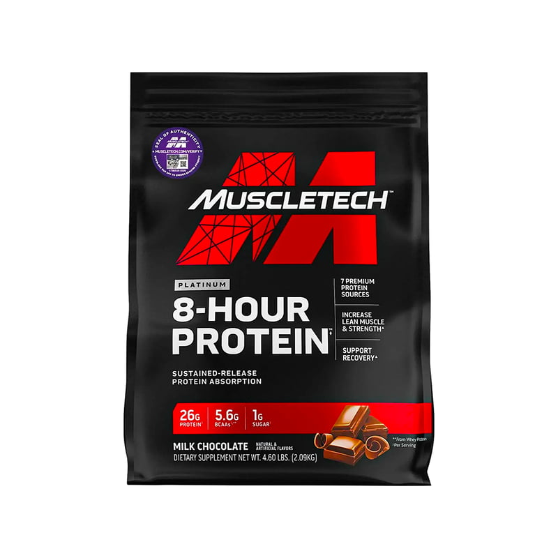 MuscleTech Platinum 8 Hour Protein - 4.6 lb, Milk Chocolate