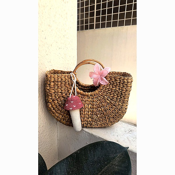 Handmade Crochet Mushroom Bag Charm