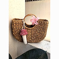 Handmade Crochet Mushroom Bag Charm