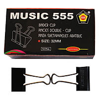 MUSIC 555 Black Binder Clip MUSIC 555 Black Binder Clip