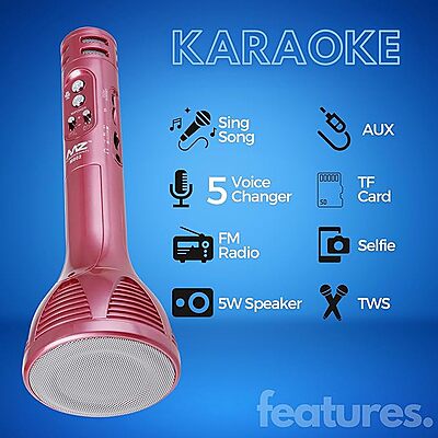MZ M802 (KARAOKE MIC WITH SPEAKER) Rechargeable FM Radio 5 Voice Changer Microphone MZ M802 (KARAOKE MIC WITH SPEAKER) Rechargeable FM Radio 5 Voice Changer Microphone