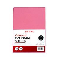 Pack of 10 A5 Pink Coloured EVA Foam Sheets