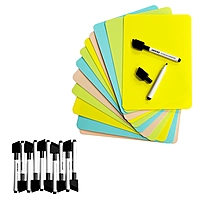 Pack of 12 A5 Assorted Coloured Whiteboards with 12 White Board Marker Pens