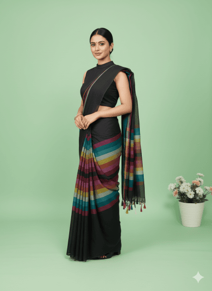 Charmi - Multi Color Mul Cotton Saree 20904