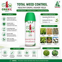 Dhanuka ONEKIL® 10% EC Herbicide (Quizalofop Ethyl 4% + Oxyfluorfen 6% EC) | Vetrivel Agro Services