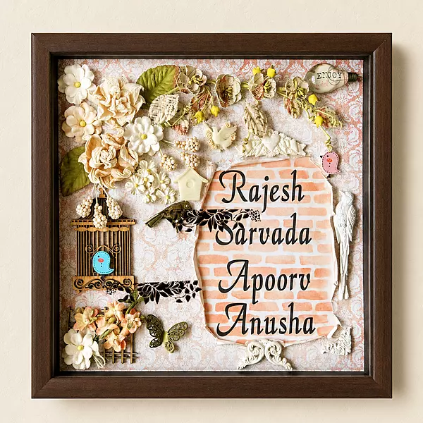 Square Nameplate for your entrance wall - fully custom designed