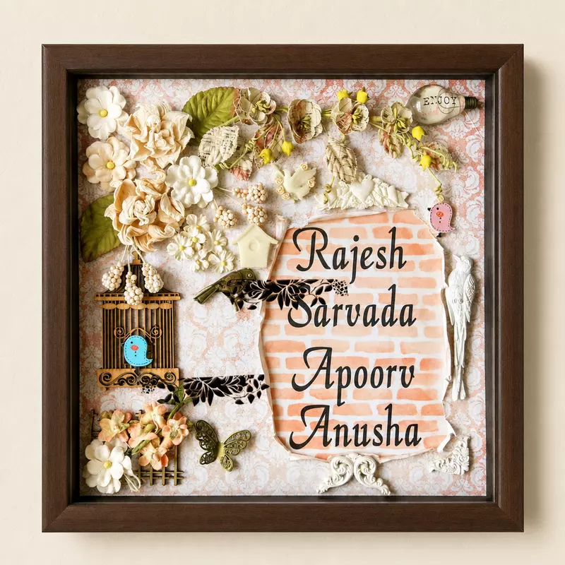 Square Nameplate for your entrance wall - fully custom designed