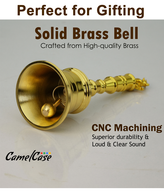 CamelCase 15 Pcs 100% Pure Brass Nandi Pooja Bell - Gold Lacquer Finishes