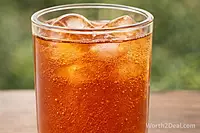 Close up of nannari sharbat showing natural color and clarity