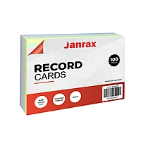 Pack of 100 Assorted Colour Ruled 6x4" Record Cards – Lined Study Index Cards for Notes, Revision