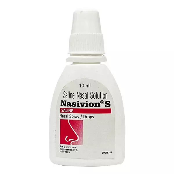 Nasivion S Saline Nasal Spray for Gentle Nasal Cleansing & Moisturizing