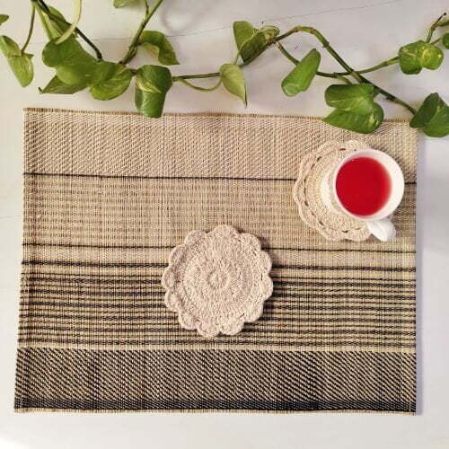 Madur Natural & Black Graded Table Mat (Set of 6) Madur Natural & Black Graded Table Mat (Set of 6)