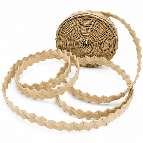 Natural palm leaf zigzag ribbon roll for bird chew toys, parrot toy making, cage accessories