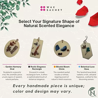 Natural Wax Sachet – Seven Scented Botanical Blend | Available in Rectangle, Oval, Hexa & Circle