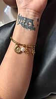 Nautical Gold Charm Bangle with Shell and Starfish
