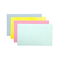 Pack of 100 Assorted Colour Ruled 8x5" Record Cards â€“ Lined Study Index Cards for Notes, Revision