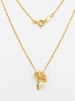 925 Silver Golden Ginkgo Pearl Necklace