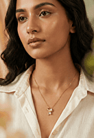 925 Silver Golden Ginkgo Pearl Necklace