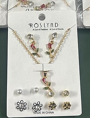Rose Pendant Chain and Earrings Combo for the one who likes the light weight trendy collections