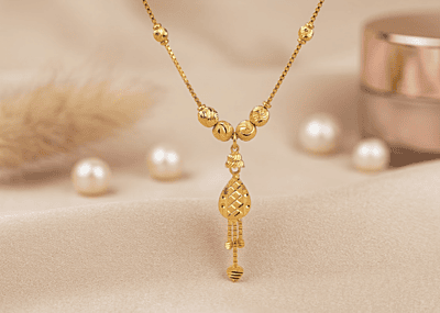 18 kt Gold Gilded Teardrop Necklace