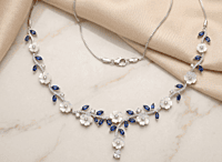 925 Silver Sapphire Whisper Floral Necklace