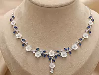 925 Silver Sapphire Whisper Floral Necklace