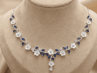 925 Silver Sapphire Whisper Floral Necklace