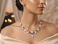 925 Silver Sapphire Whisper Floral Necklace