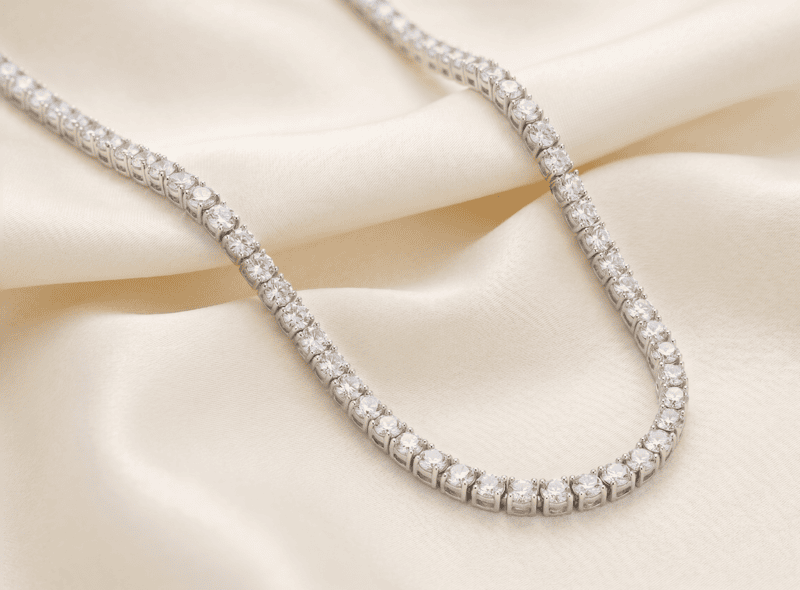 925 Silver Classic Tennis Chain Necklace