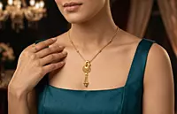 18 kt Gold Ethereal Crescent Necklace