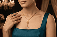 18 kt Gold Ethereal Crescent Necklace