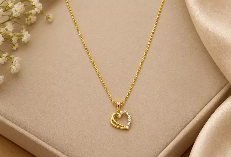 18 kt Gold Intertwined Hearts Necklace