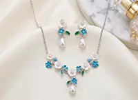 925 Silver Pearl & Floral Bloom Necklace Set