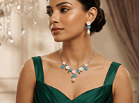 925 Silver Pearl & Floral Bloom Necklace Set
