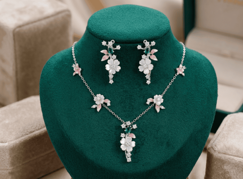 925 Silver Sakura Dream Necklace Set