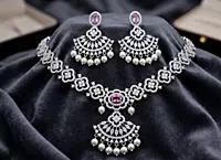 925 Silver Rose Royale Pearl Necklace Set