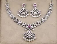 925 Silver Rose Royale Pearl Necklace Set