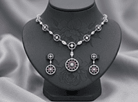 925 Silver Lilac Bloom Floral Necklace Set